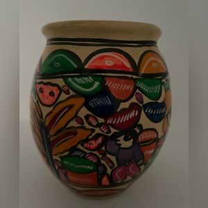 Talavera Handmade Multi Colored Ceramic Vase